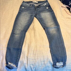 BKE Women's Faded Blue Skinny Jeans